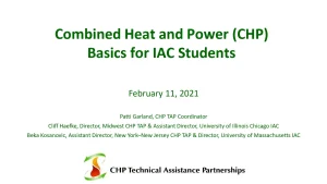 Combined Heat and Power (CHP) Basics for IACs