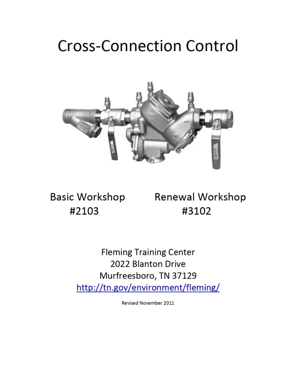 Cross‐Connection Control