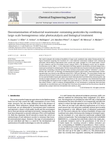 Decontamination Of Industrial Wastewater Containing Pesticides By Combining Large-Scale Homogeneous Solar Photocatalysis And Biological Treatment