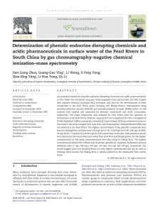 Determination Of Phenolic Endocrine Disrupting Chemicals And Acidic Pharmaceuticals In Surface Water Of The Pearl Rivers In South China By Gas Chromatography–Negative Chemical Ionization–Mass Spectrometry
