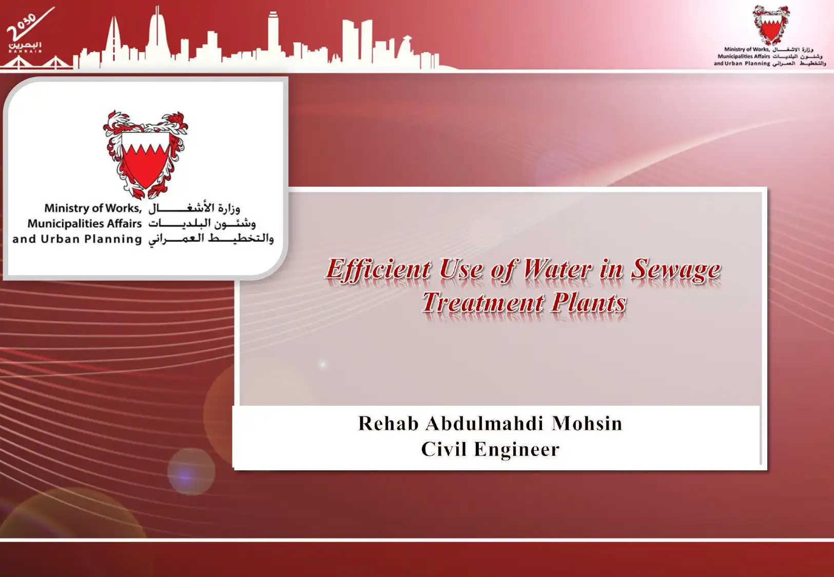 Efficient Use of Water in Sewage Treatment Plants