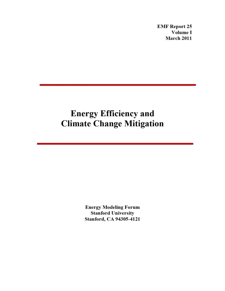 Energy Efficiency and Climate Change Mitigation