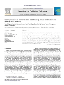 Fouling Reduction Of Reverse Osmosis Membrane By Surface Modification Via Layer-By-Layer Assembly