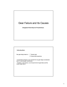 Gear Failure and Its Causes
