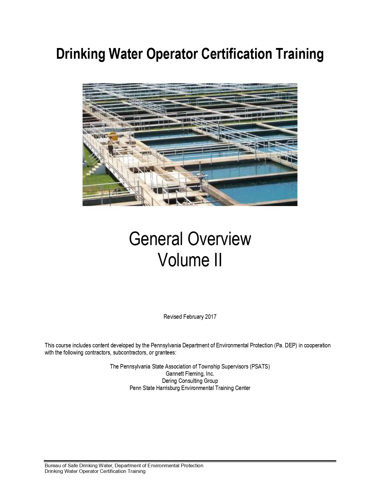 Drinking Water Operator Certification Training (General Overview Volume II)