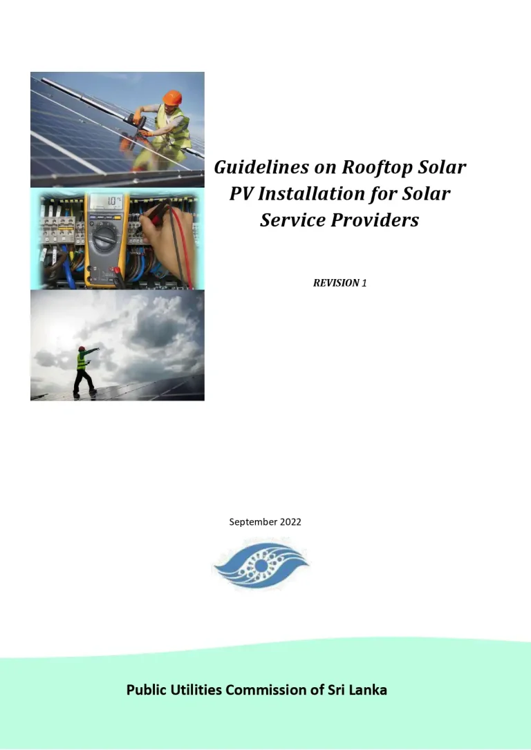 Guidelines on Rooftop Solar PV Installation for Solar Service Providers