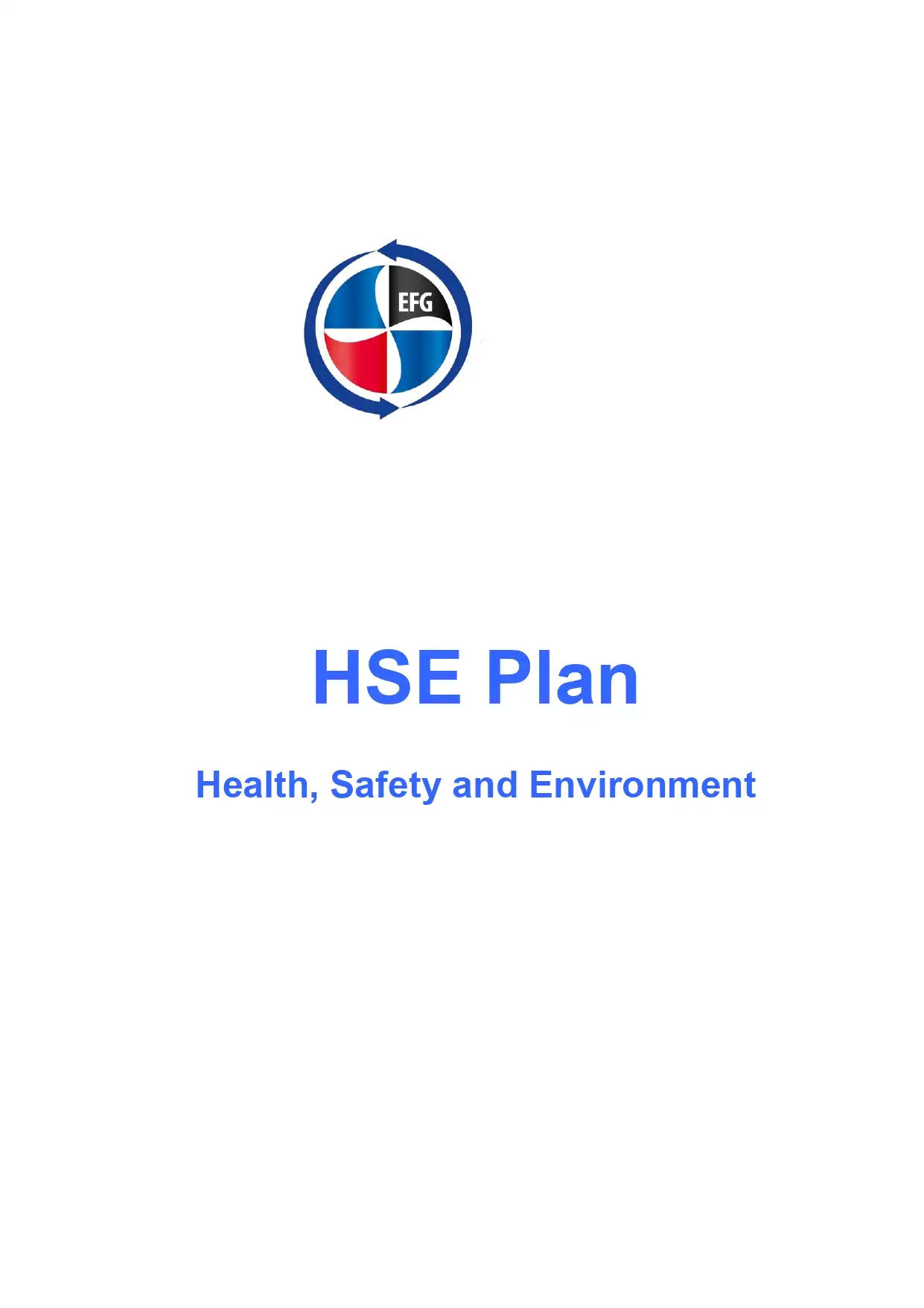 HSE Plan Health, Safety and Environment