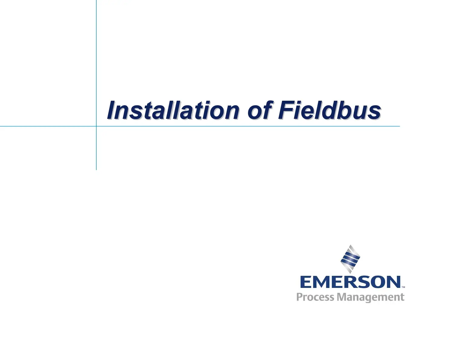 Installation of Fieldbus