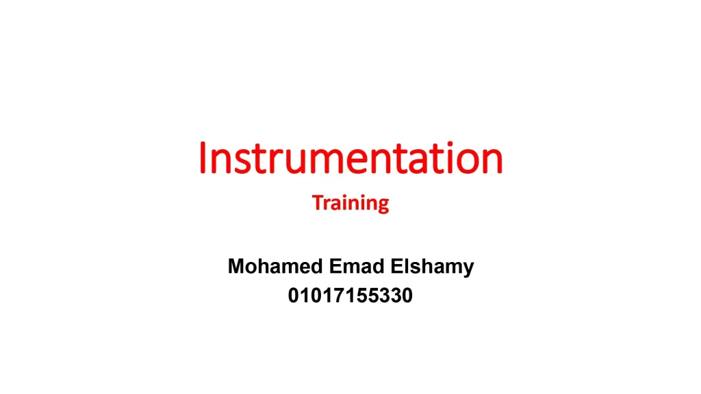 Instrumentation Training
