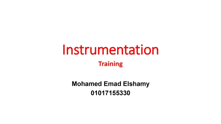 Instrumentation Training