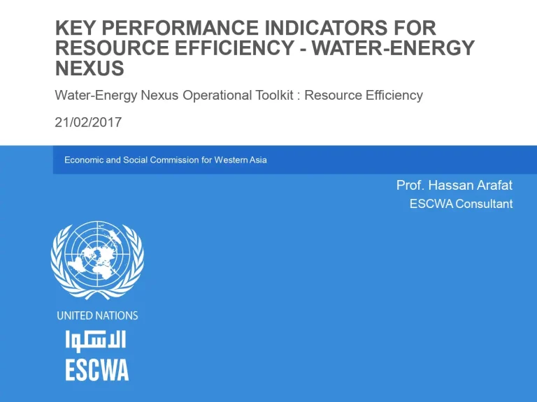 Key Performance Indicators for Resource Efficiency -Water Energy Nexus