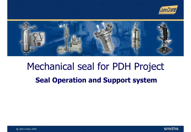 Mechanical Seal for PDH Project Seal Operation and Support System