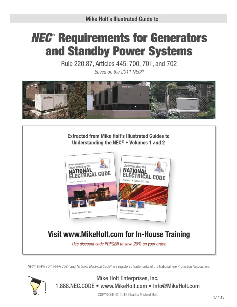 NEC® Requirements for Generators and Standby Power Systems