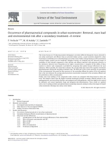 Occurrence Of Pharmaceutical Compounds In Urban Wastewater Removal, Mass Load And Environmental Risk After A Secondary Treatment—A Review