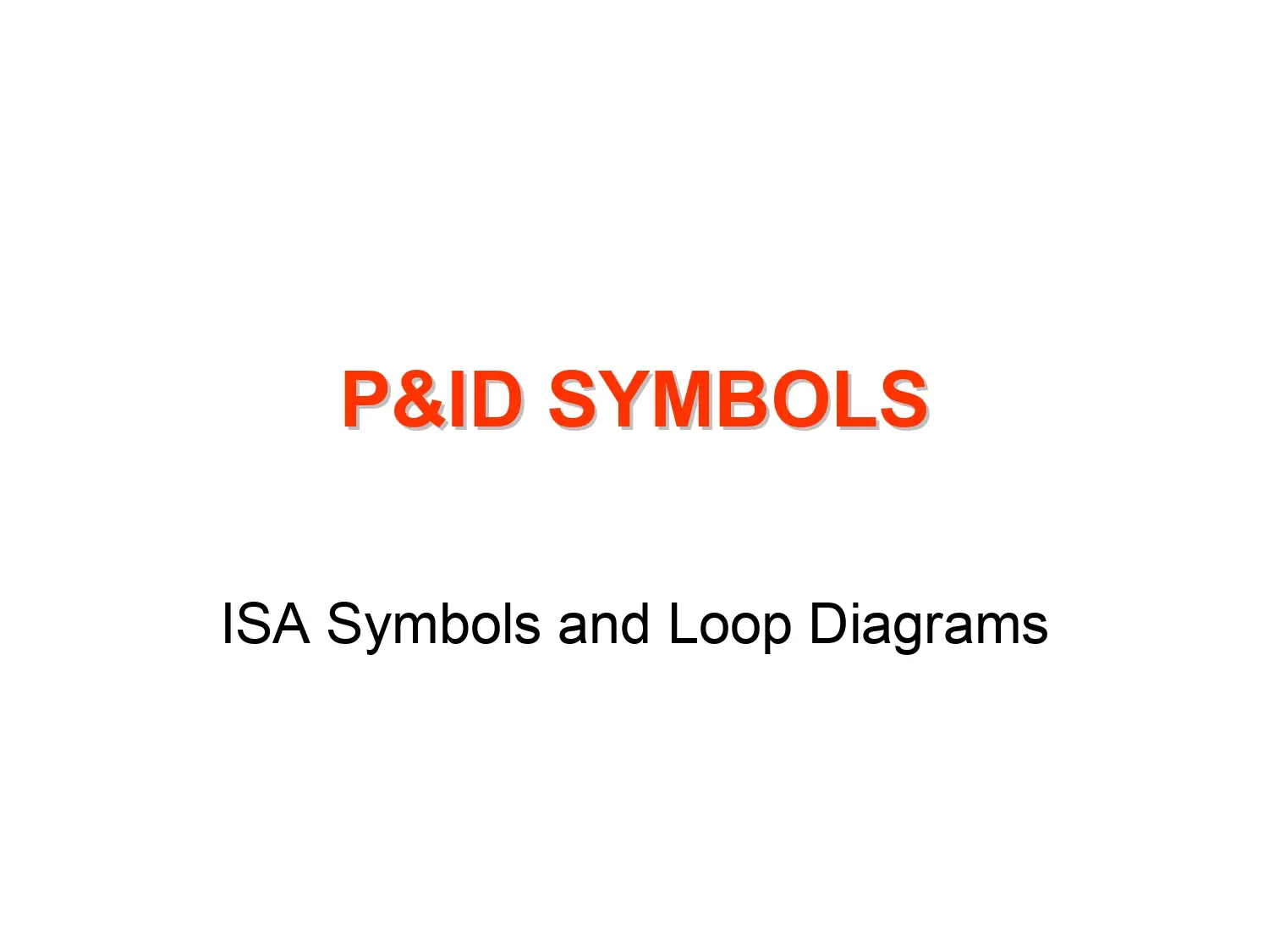 P&ID Symbols ISA Symbols And Loop Diagram