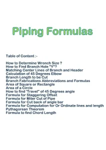 Piping Formulas