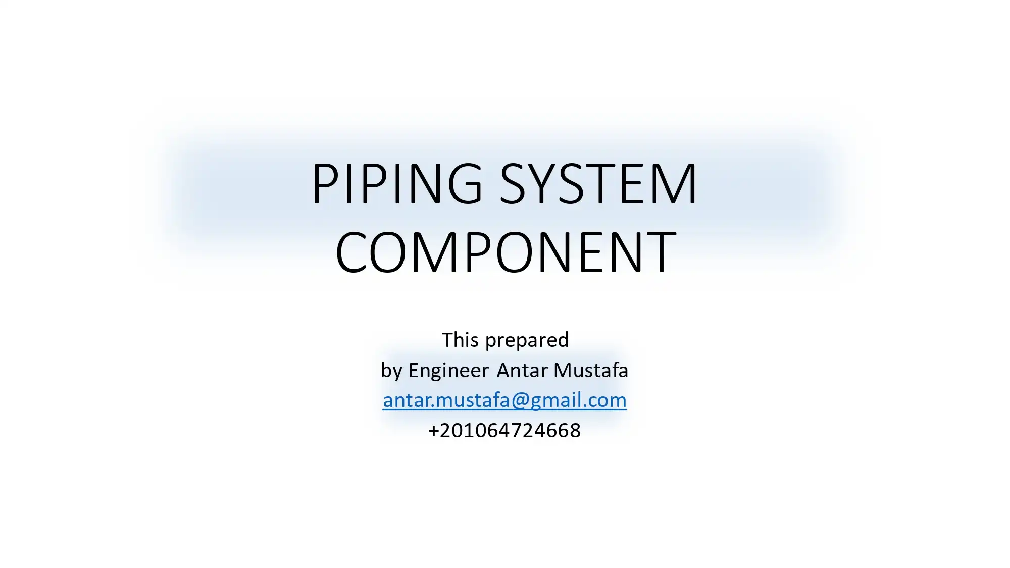 Piping System Component