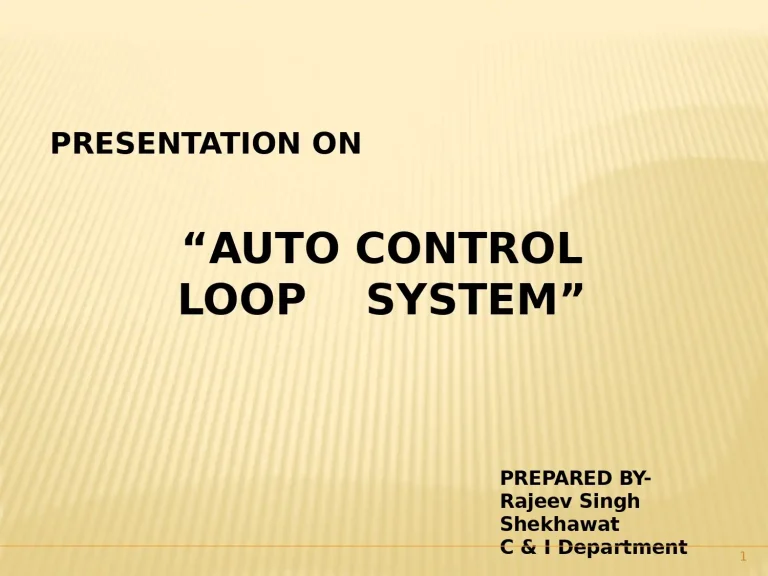 Presentation on Auto Control Loop System