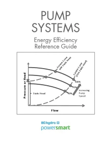 Pump Systems Energy Efficiency Reference Guide