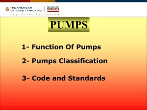 Pumps Functions Classification Code Standard