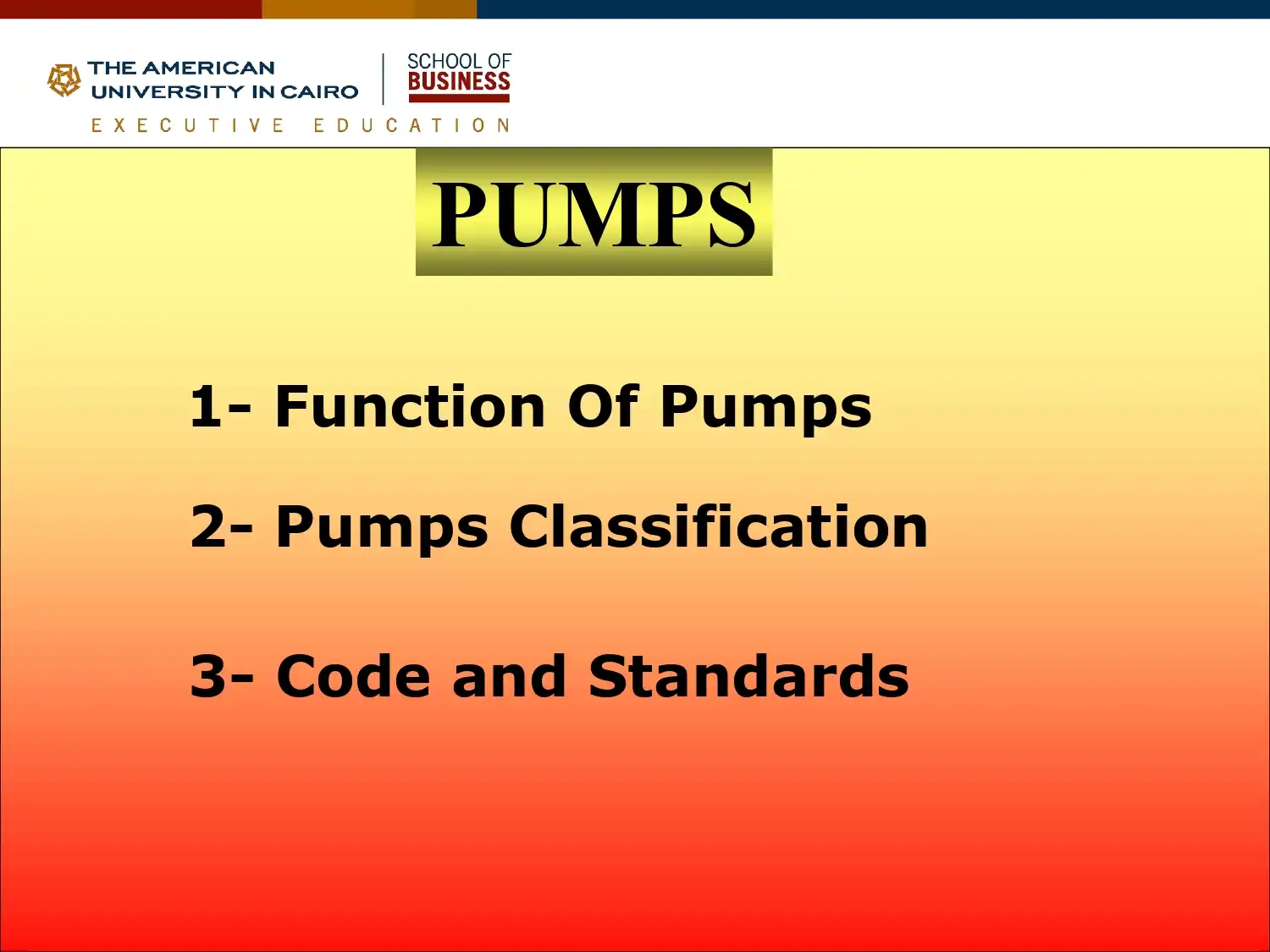 Pumps Functions Classification Code Standard