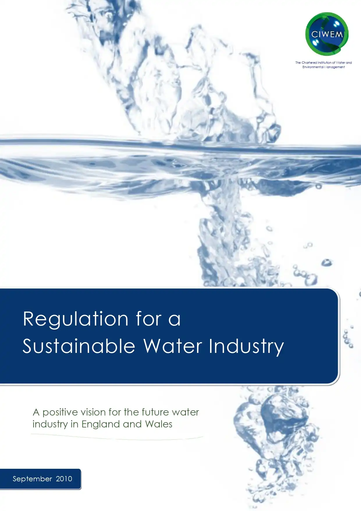 Regulation for a Sustainable Water Industry - AquaEnergy Expo Knowledge Hub
