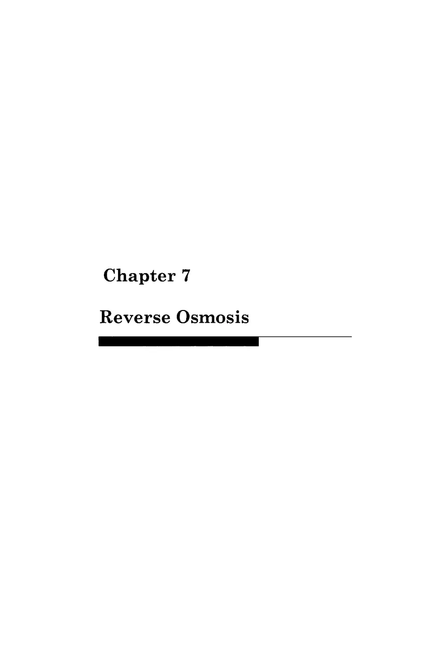 Chapter 7 Reverse Osmosis