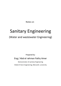 Sanitary Engineering (Water and wastewater Engineering)