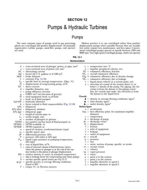 Section 12 Pumps & Hydraulic Turbines