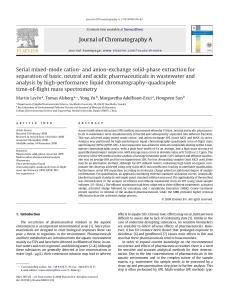 Serial Mixed-Mode Cation-And Anion-Exchange Solid-Phase Extraction For Separation Of Basic, Neutral And Acidic Pharmaceuticals In Wastewater And Analysis By High-Performance Liquid Chromatography–Quadrupole Time-Of-Flight Mass Spectrometry