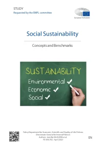 Social Sustainability Concepts and Benchmarks