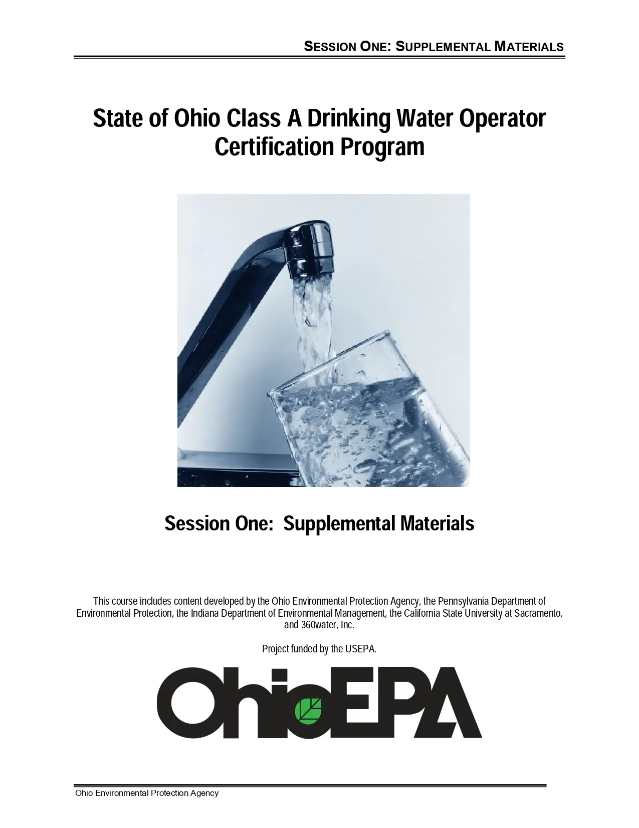 State of Ohio Class A Drinking Water Operator Certification Program