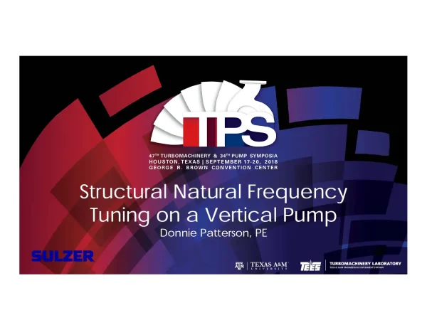 Structural Natural Frequency Tuning on a Vertical Pump