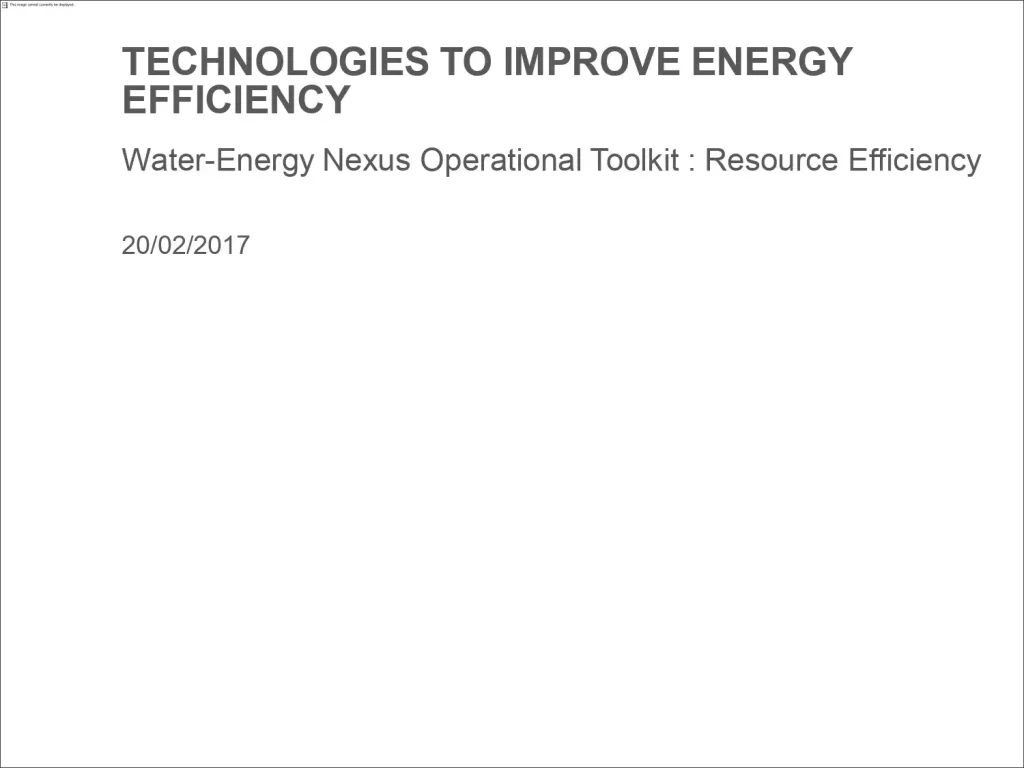 Technologies to Improve Energy Efficiency