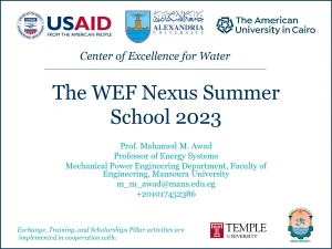 The WEF Nexus Summer School 2023