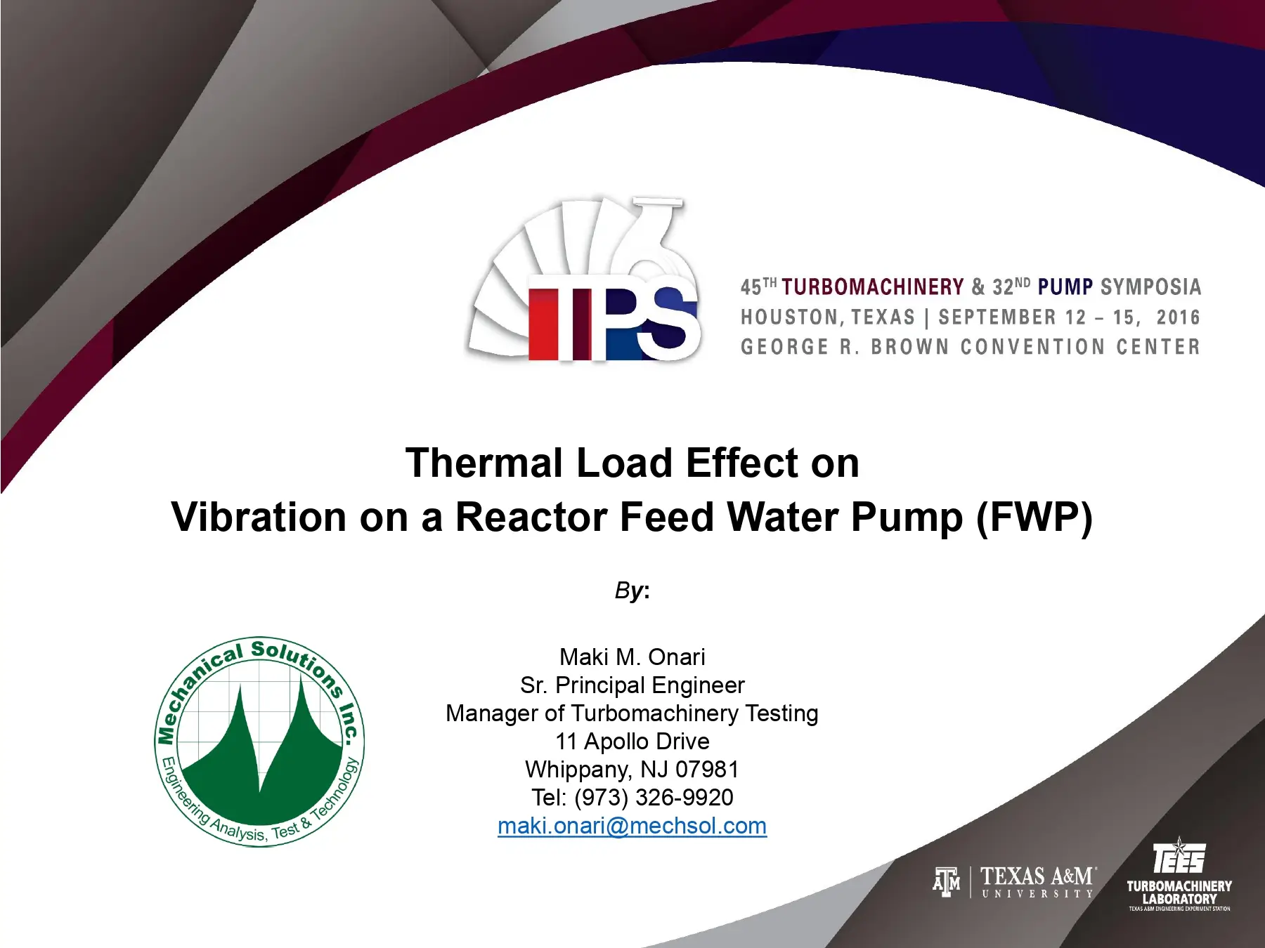 Thermal Load Effect on Vibration on a Reactor Feed Water Pump (FWP)