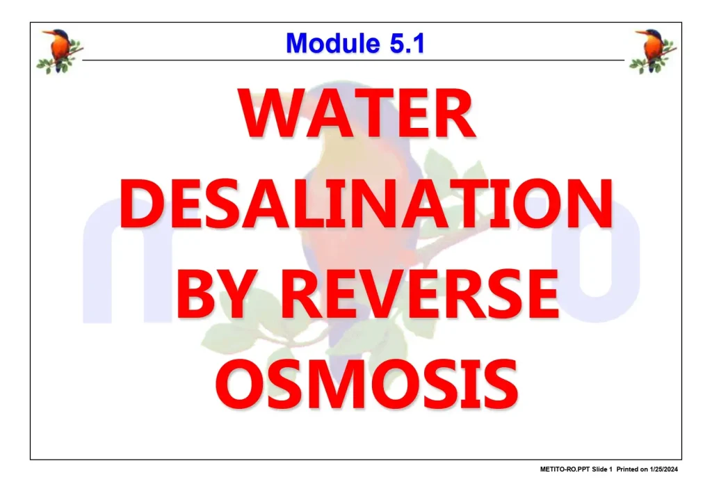 Water Desalination by Reverse Osmosis