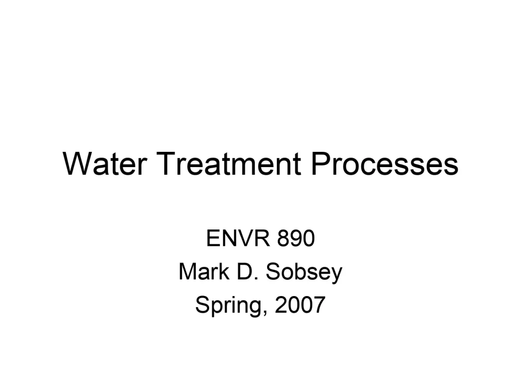 Water Treatment Processes