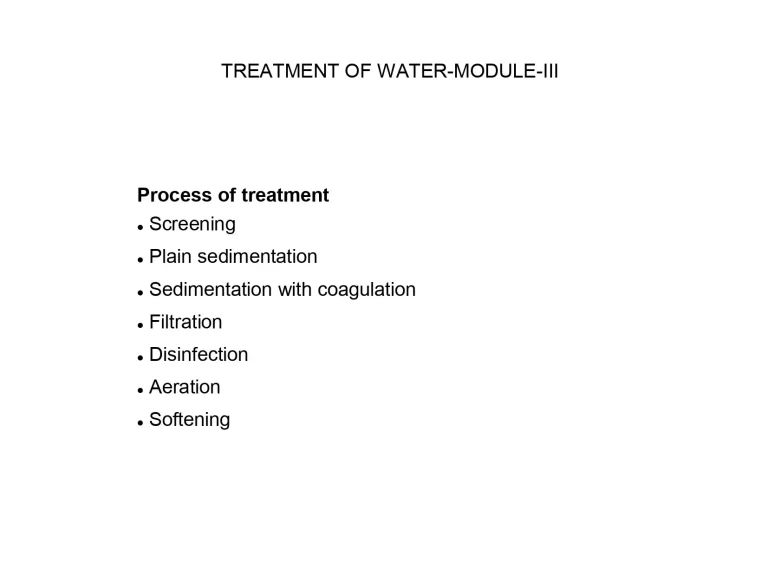 Treatment Of Water