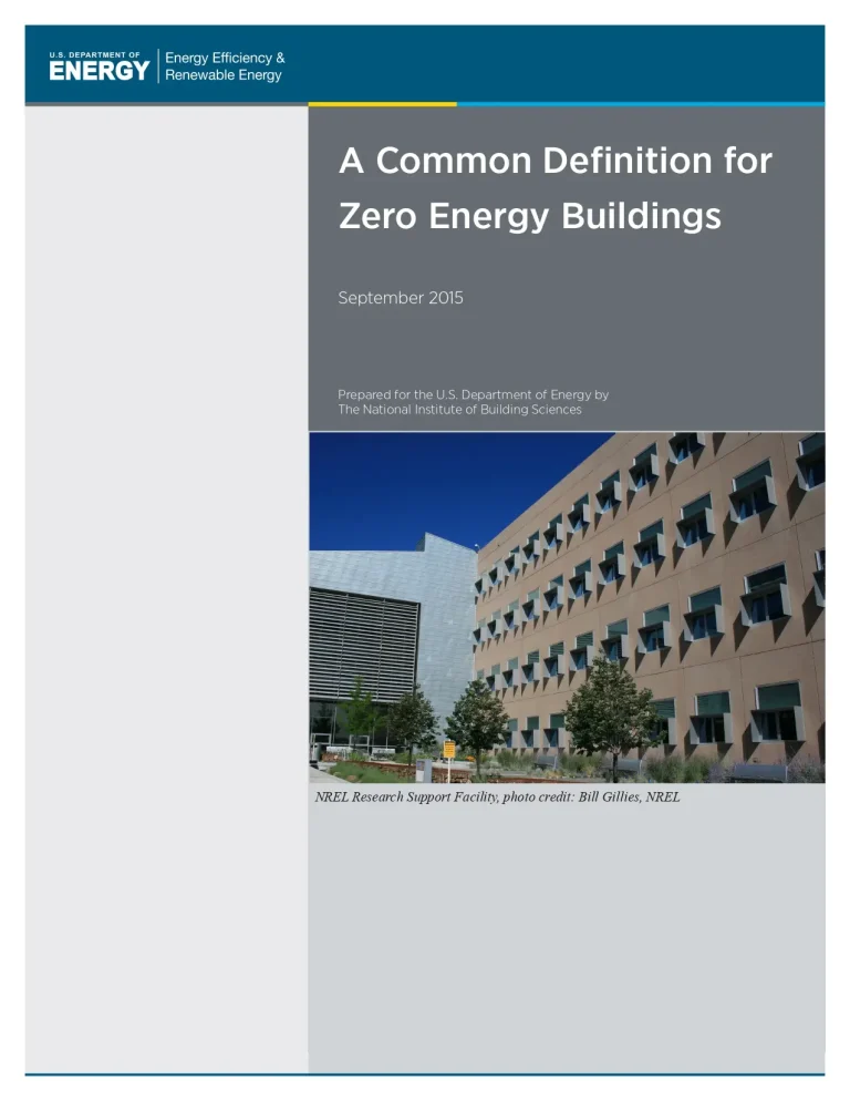 A Common Definition For Zero Energy Buildings