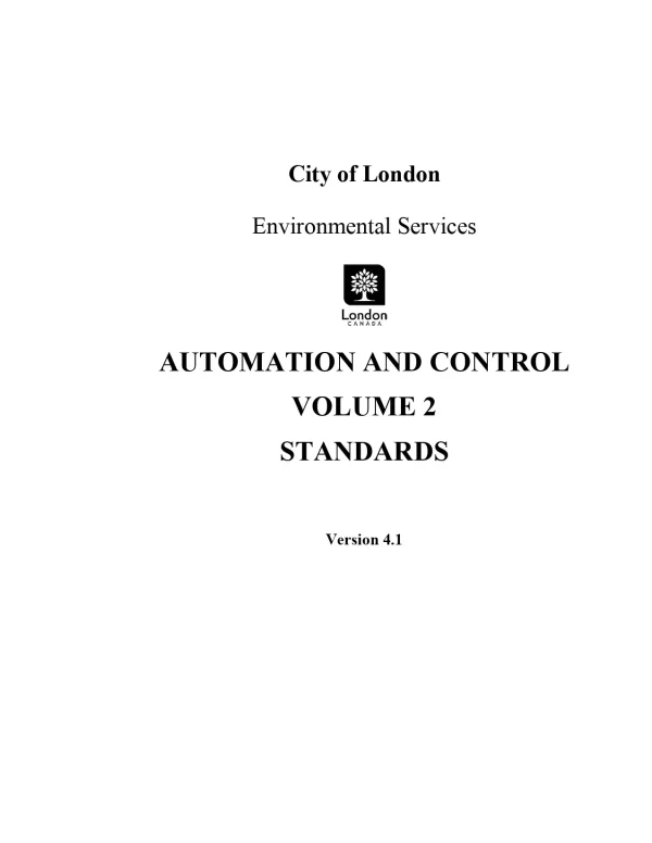 Automation And Control Volume 2 Standards