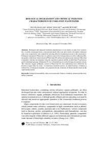 Biological Degradation And Chemical Oxidation Characteristics Of Coke-Oven Wastewater