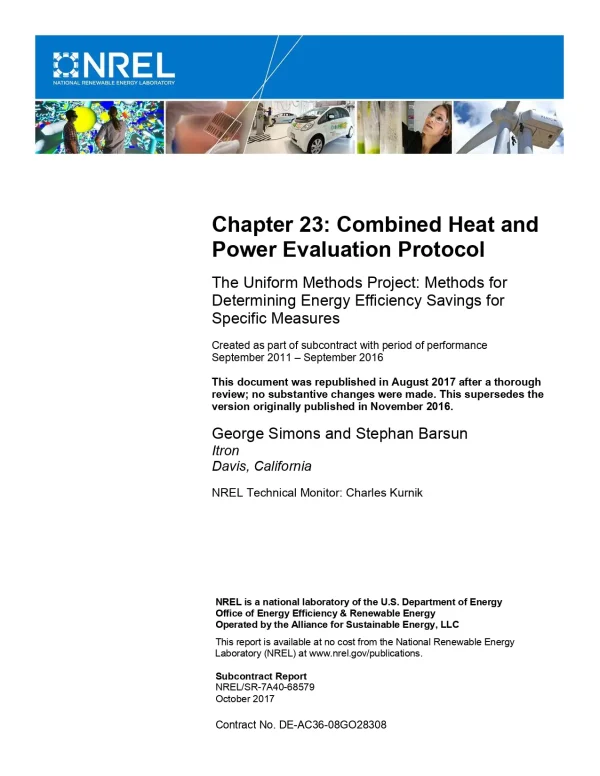 Chapter 23: Combined Heat And Power Evaluation Protocol