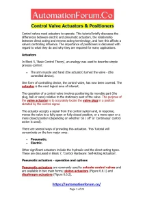 Control Valve Actuators & Positioners