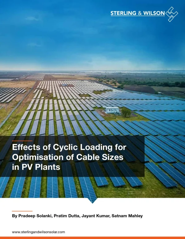 Effects Of Cyclic Loading For Optimisation Of Cable Sizes In PV Plants
