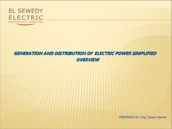 Generation And Distribution Of Electric Power Simplified Overview