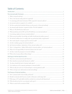 Guide to Internal Audit