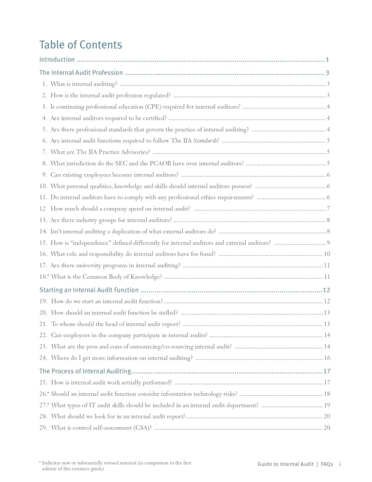 Guide to Internal Audit