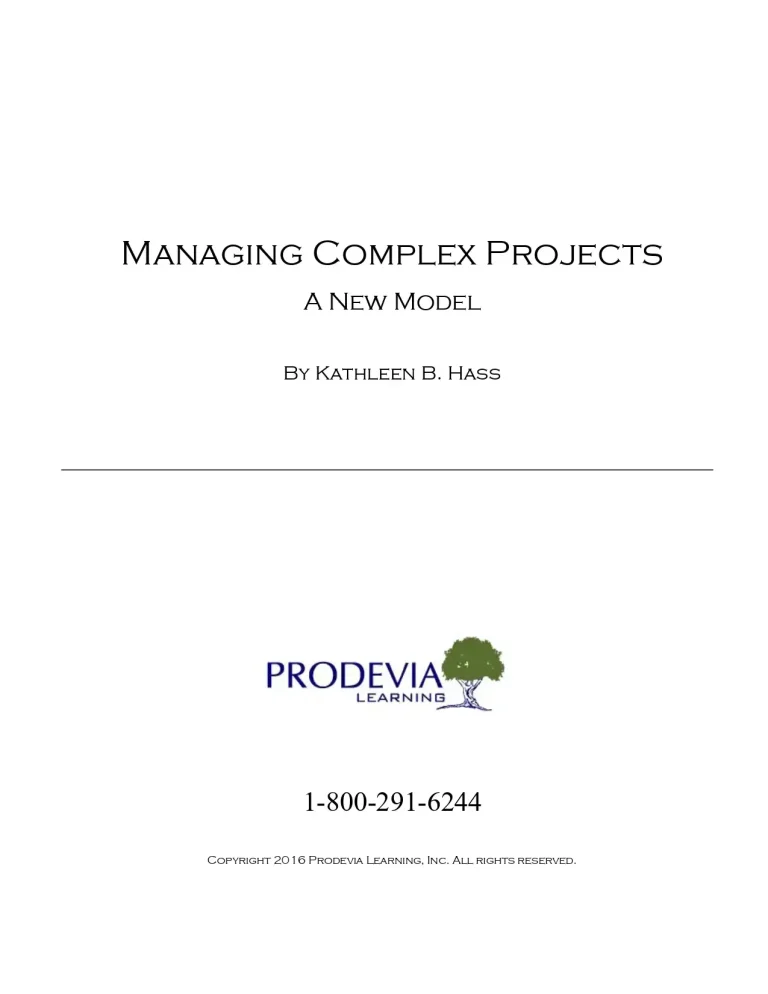 Managing Complex Projects