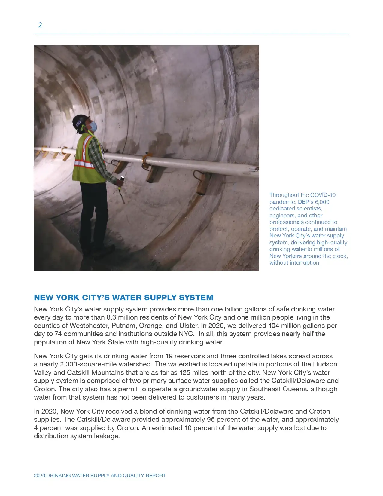 New York City Drinking Water Supply and Quality Report - 2020